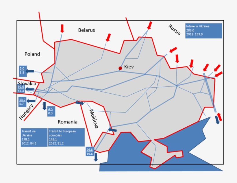 Ukraine's Gas Transit System And Border Points, transparent png