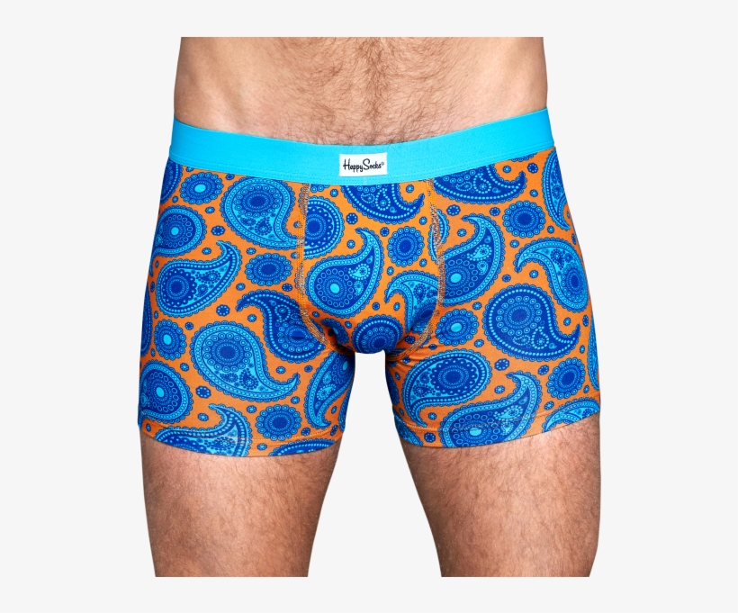 Cool Men's Boxer Brief In Blue Paisley Design At Happy, transparent png