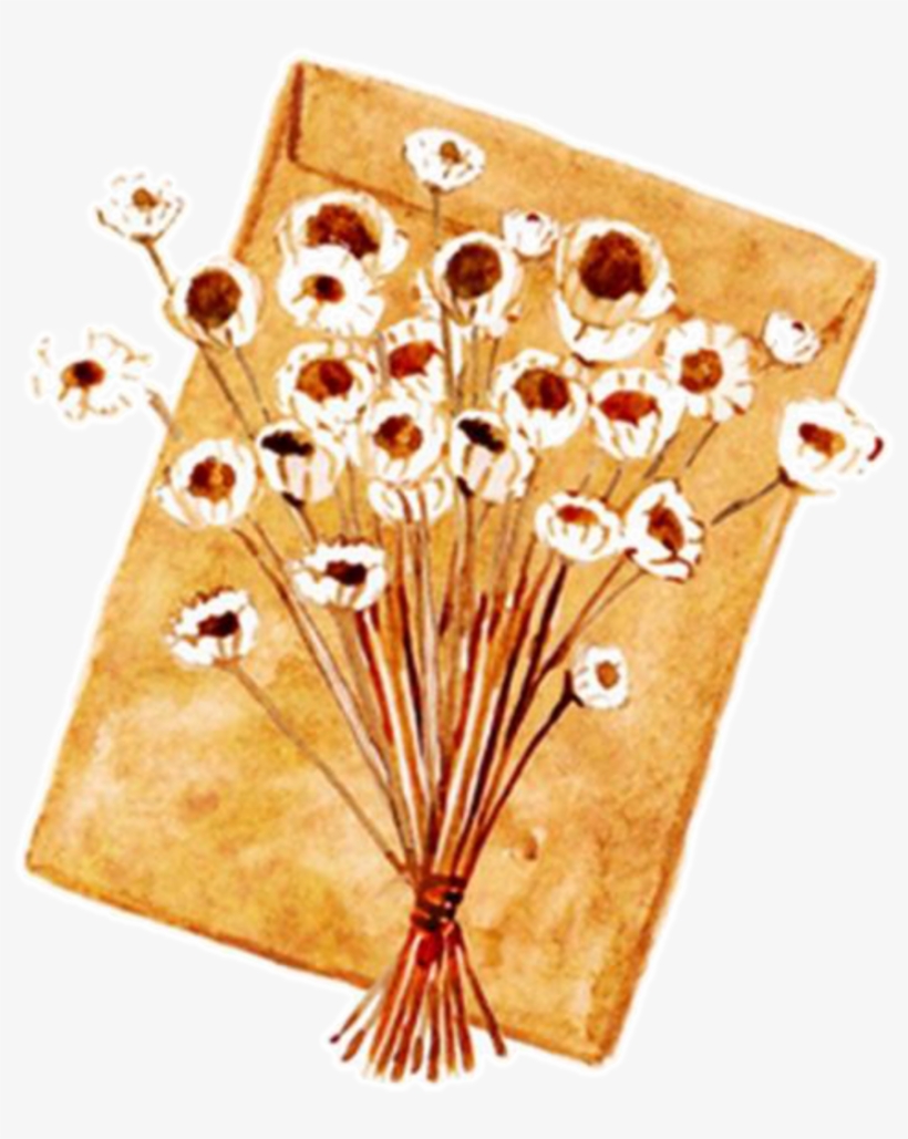 Fresh Paper Bag Hand Drawn Chrysanthemum Decorative, transparent png