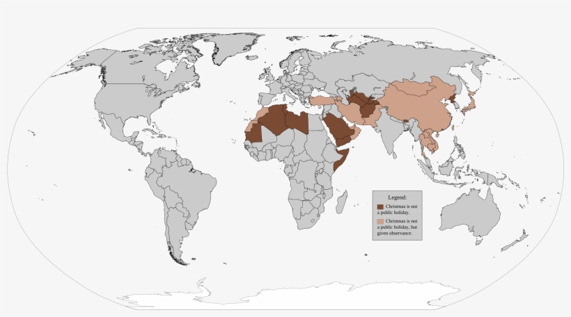 Map Of Countries That Do Not Recognize Christmas As, transparent png