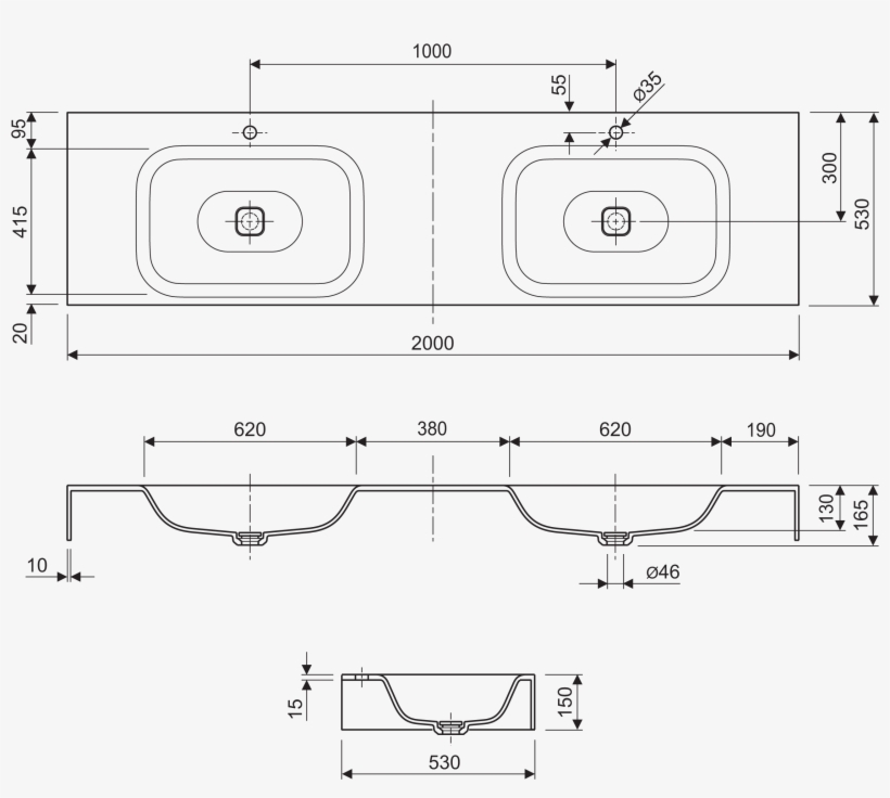Mounted Washbasin Titan, transparent png