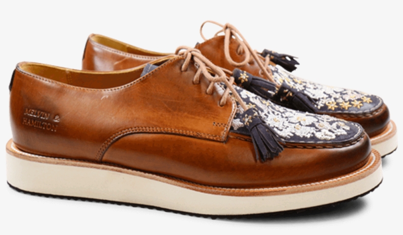 Derby Shoes Kelly 10 Crust Tan Suede Blue Embrodery, transparent png