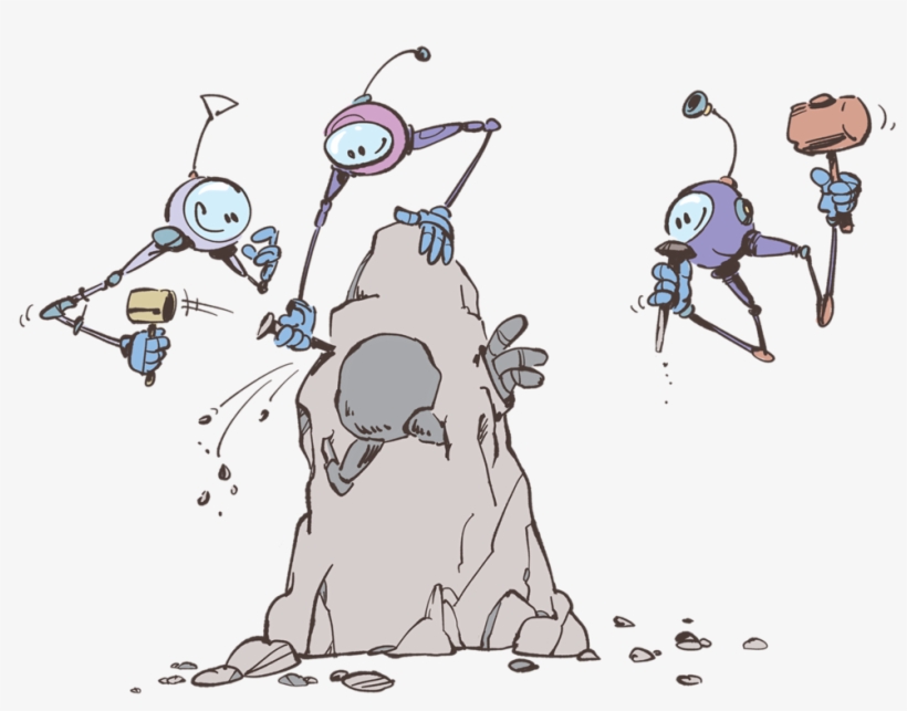 Creative Azr0 Robots Sculpting A Piece Of Marble, transparent png