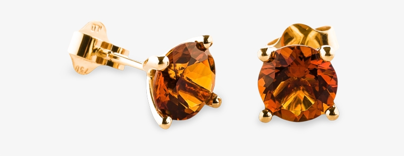 Amélie Ear Studs Citrine Rose Gold, transparent png