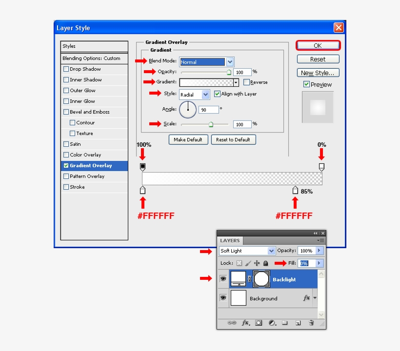 Set The Fill To 0% And The Mode To Soft Light In The, transparent png