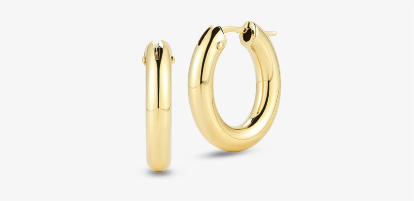 Roberto Coin Perfect Gold Hoops™ 18k Yellow Gold, transparent png