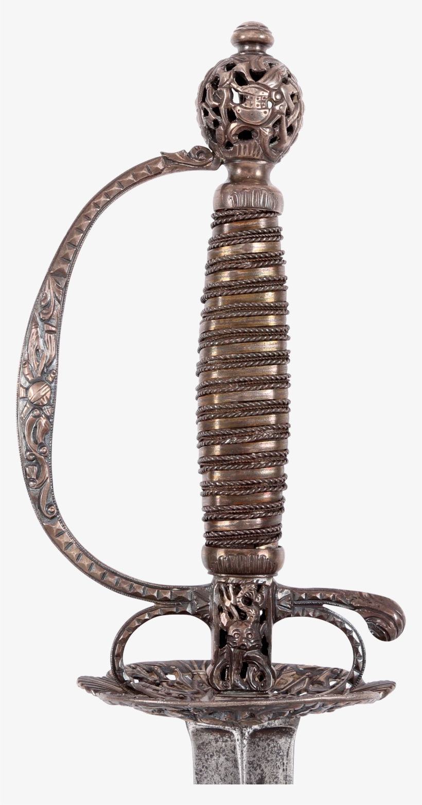 English Silver Hilted Smallsword C, transparent png