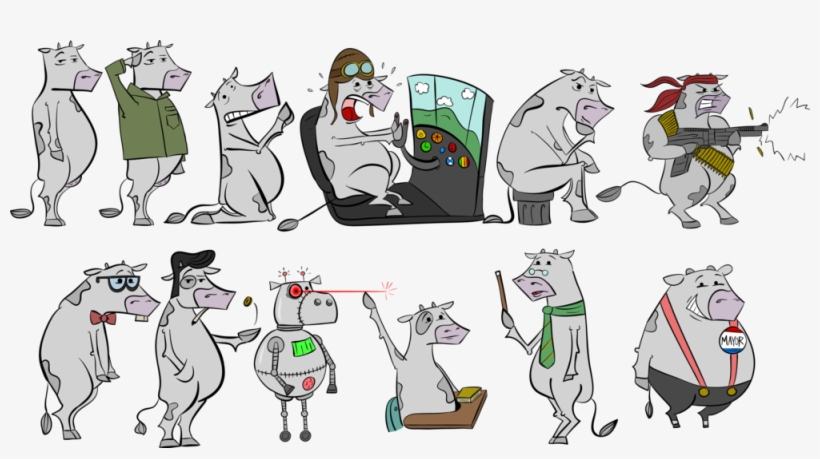Cows, transparent png