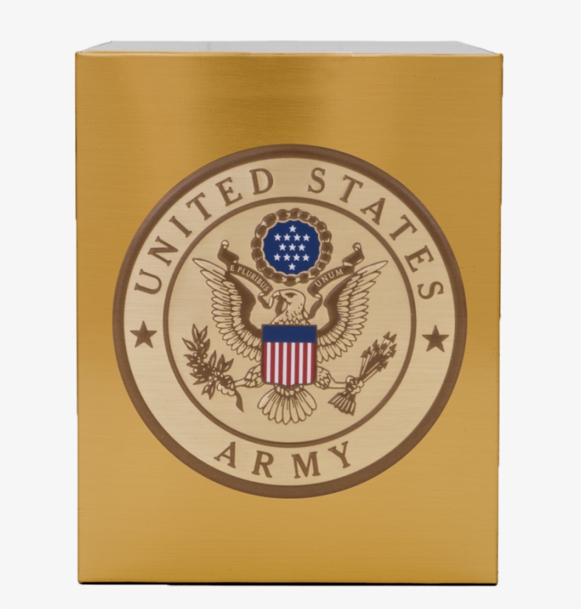 Veterans Funeral Care Simplicity Urn With Army Seal, transparent png