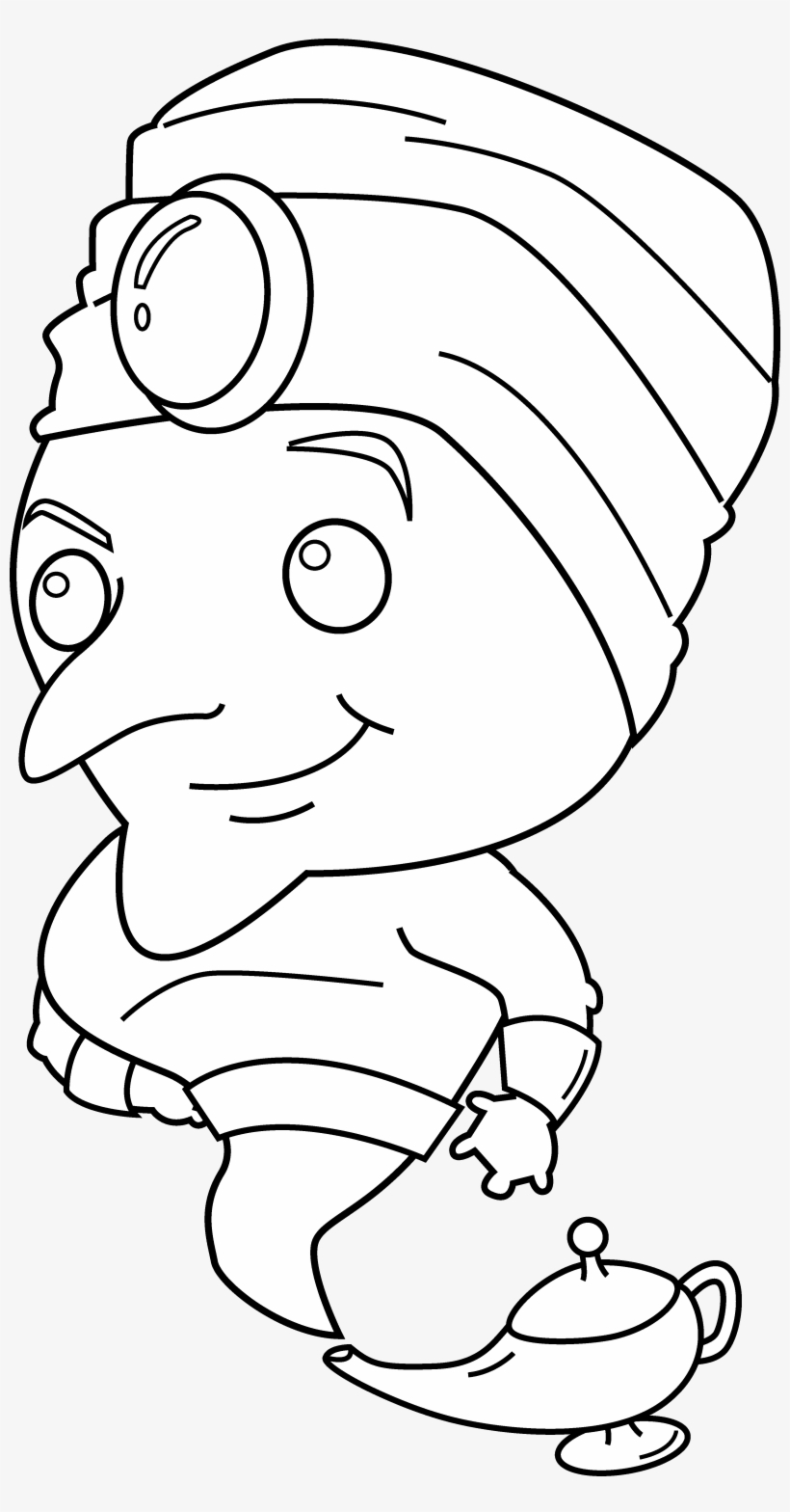 Coloring Page Of Princess Genie, transparent png