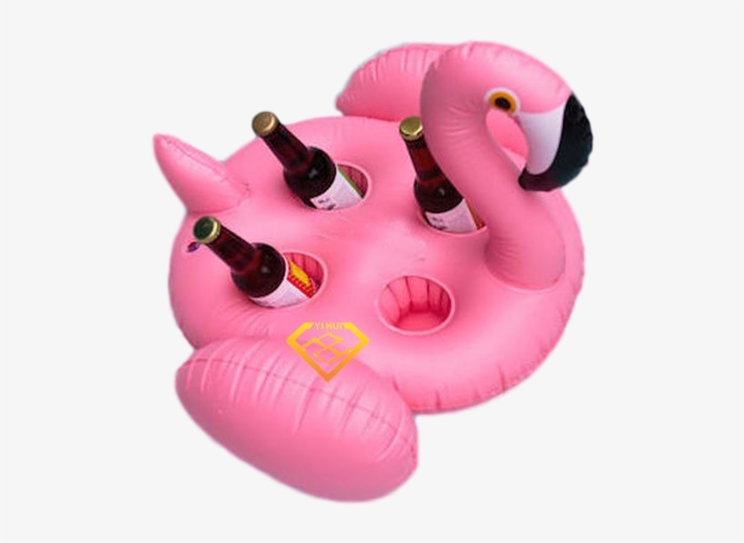 Floating 4 Cup Flamingo Drink Holder, transparent png