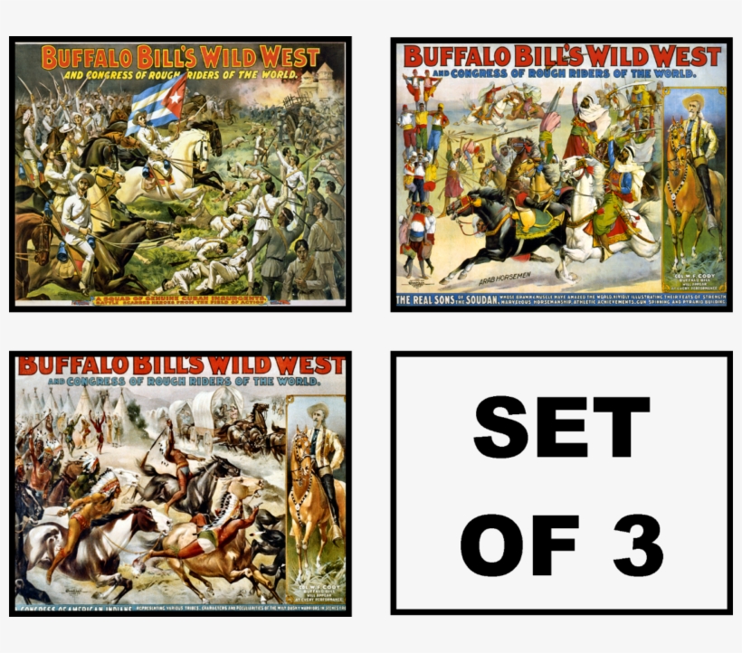 Buffalo Bill Wild West Vintage Circus Big Top Art Set, transparent png