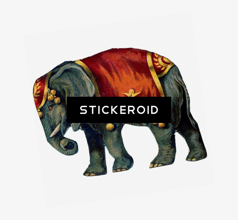 Victorian Vintage Circus Elephant, transparent png