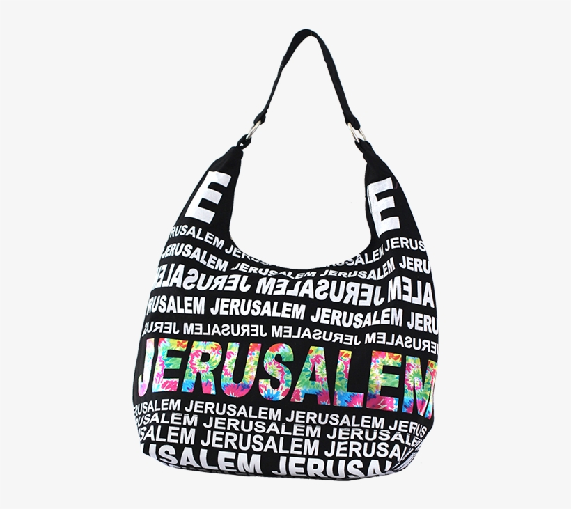 Black, White And Rainbow Foil Jerusalem City Hobo Bag, transparent png