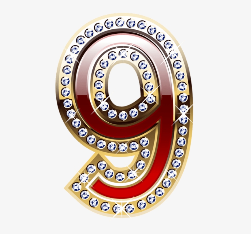 Download Gold And Red Number Nine Clipart Png Photo, transparent png