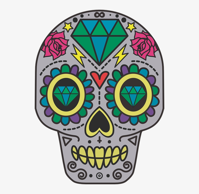 Dia De Los Muertos Skull Png, transparent png