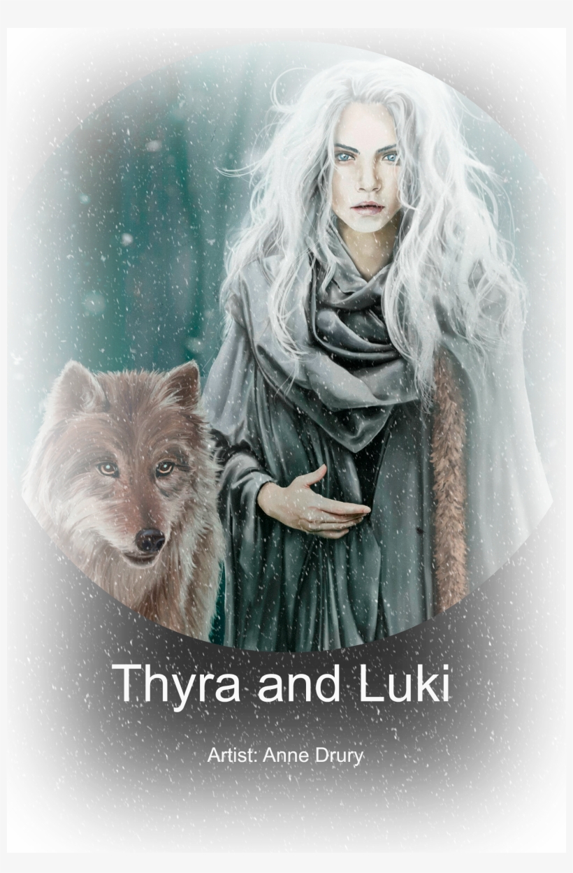 The Snow Queen, With Luki, Her Wolf Companion, transparent png