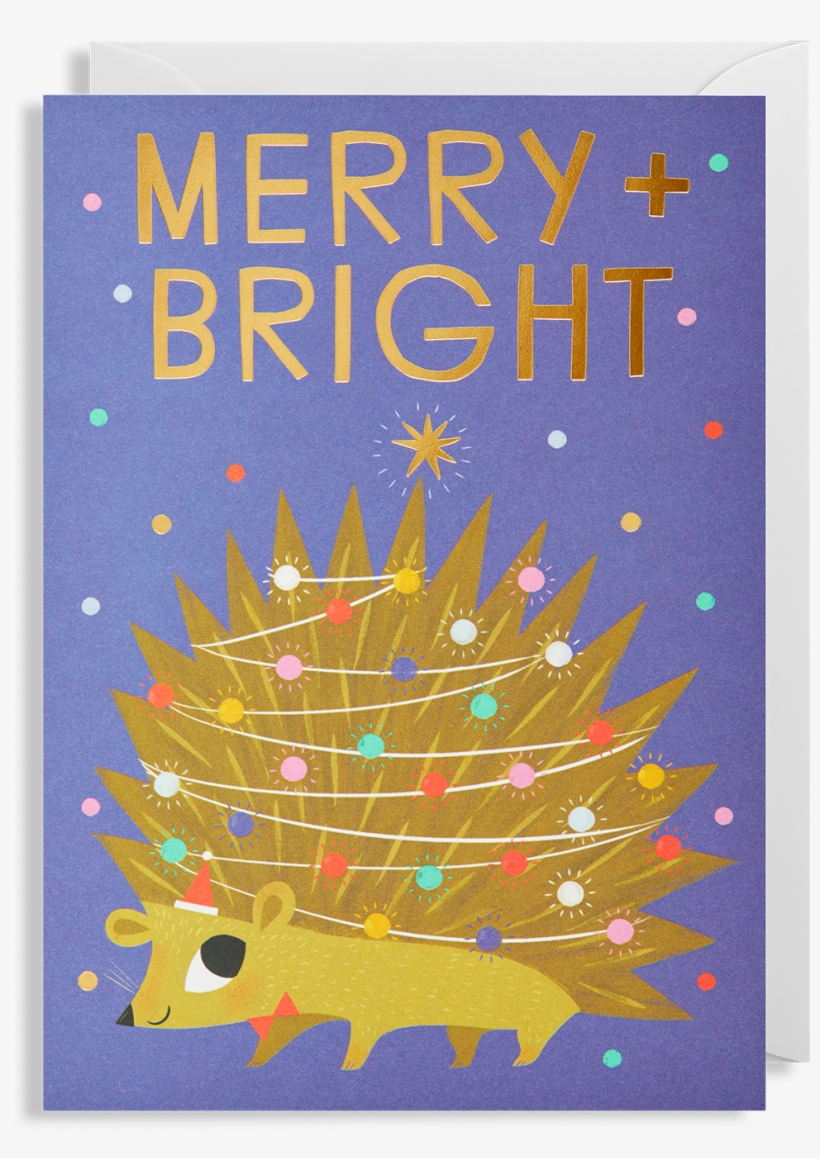 Merry & Bright Christmas Card, transparent png