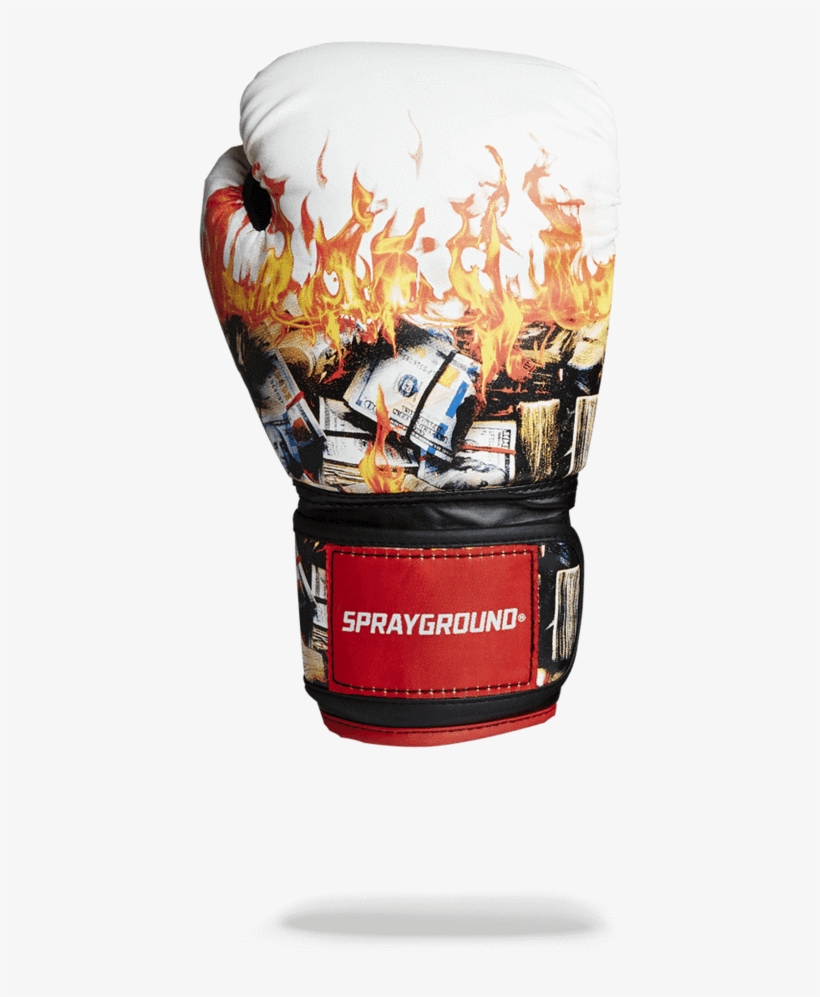 Sprayground- White Fire Money Boxing Gloves Boxing, transparent png