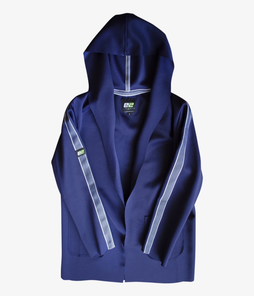 Navy Hooded Scuba Jardigan, transparent png