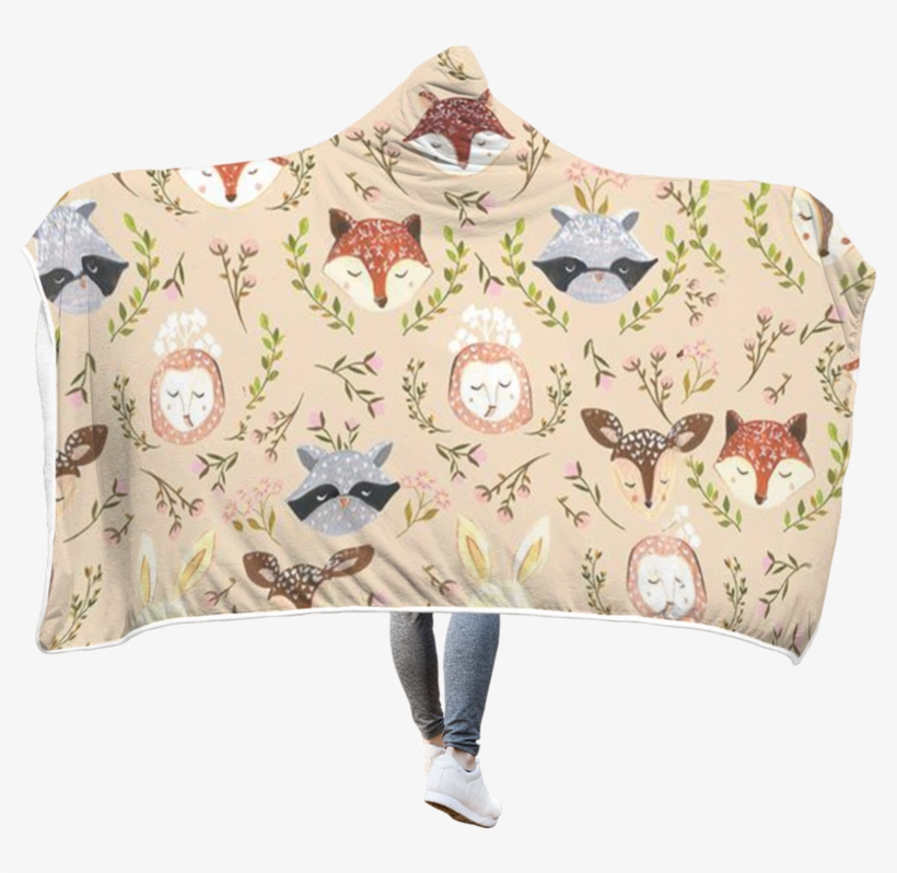 3d Animals In Spring Full-print Hooded Blanket, transparent png