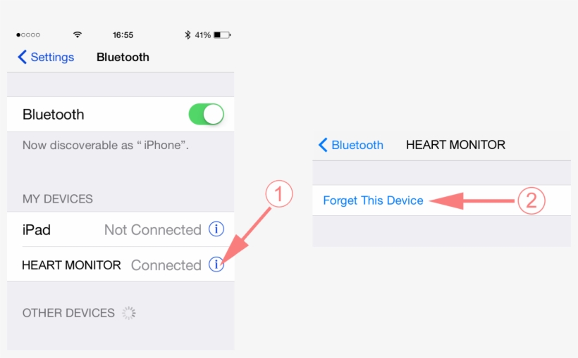 If You See Your Heart Rate Monitor Listed Under The - Forget Device On Ios, transparent png