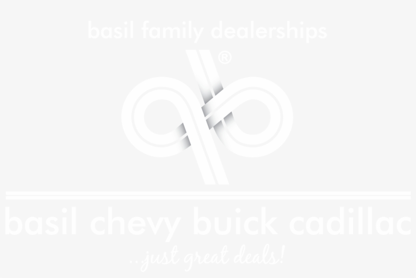 Basil Chevrolet Buick Fredonia Stacked White Logo - Graphic Design, transparent png