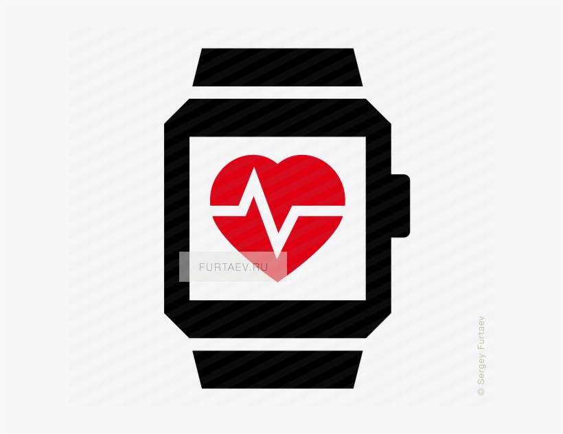 Vector Icon Of Heartbeat On Smart Watch Screen - Smart Watch Vector, transparent png