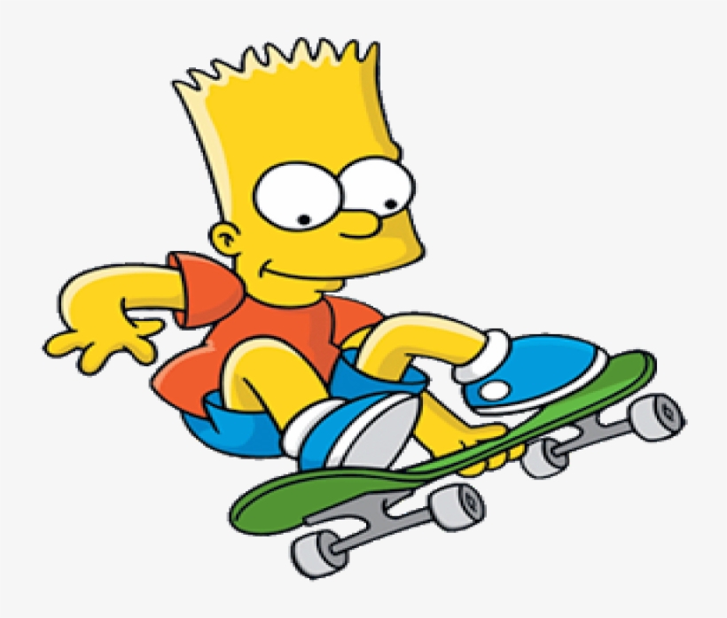 Image Free Library Por Todos Es - Bart Simpson On Skateboard, transparent png