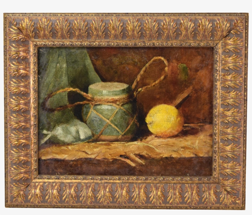 19th Century Oil Painting Still Life Of Lemon With - Oil Painting, transparent png