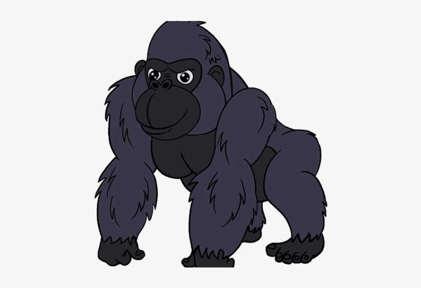 Drawn Gorilla Animated - Gorila En Dibujo, transparent png