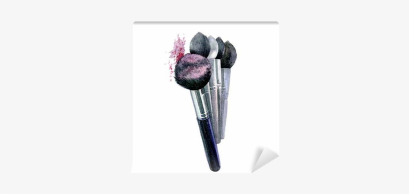 Makeup Brush Watercolor Isolated On White Background - Watercolor Painting, transparent png