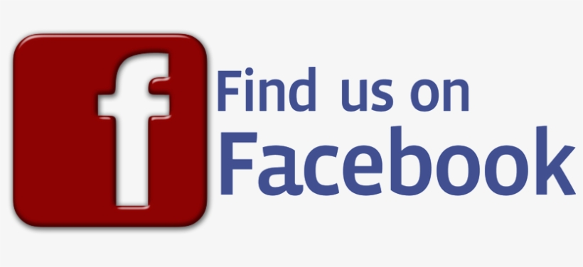 Red Find Us On Facebook Logo, transparent png