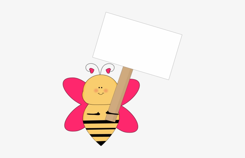 Heart Clipart Bee Bee Holding Sign 400x449 PNG Download PNGkit