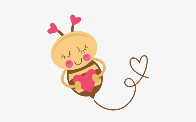 Svg Library Stock Cute Girl Silhouette At Getdrawings - Bee With A Heart, transparent png