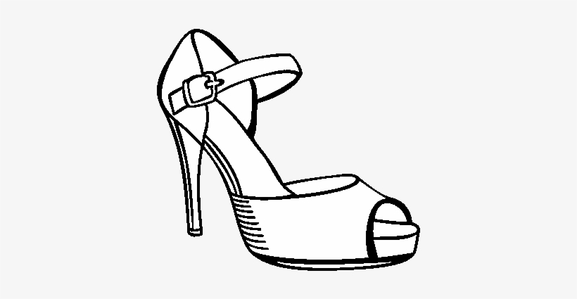 Svg Black And White Library Collection Of Free Heels - Sapatos Em Desenho Png, transparent png
