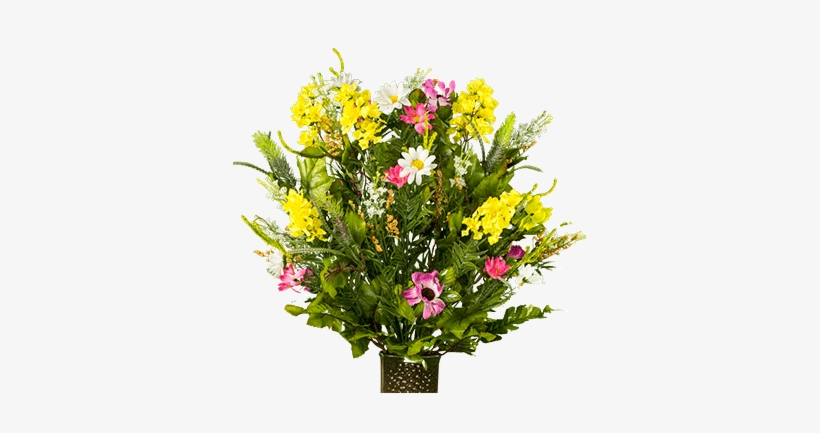Wildflower Bouquet Png - Ruby's Silk Flowers Pink And Yellow Wildflower Artificial, transparent png