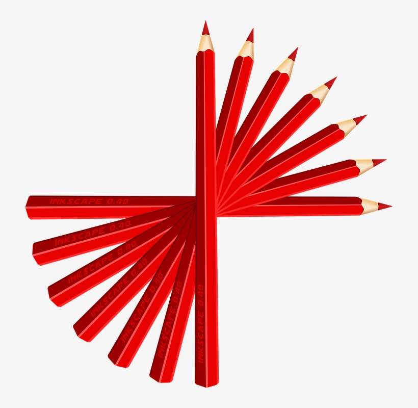Pencils, Pens, Red, Drawing, Sharp, Crayon, Paint - 5 Red Pencils Clip Art, transparent png