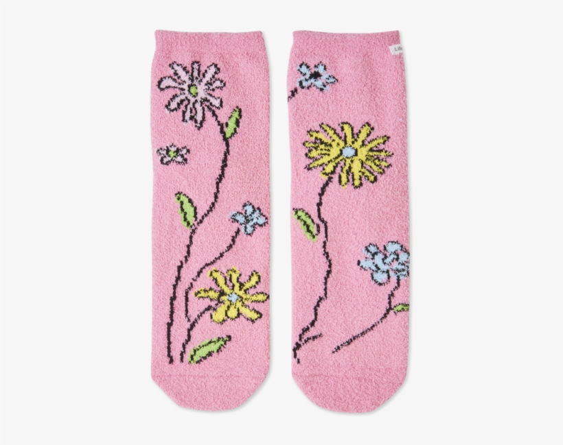 Wild Flowers Plush Snuggle Sock - Life Is Good Women's Wild Flowers Plush Snuggle Sock, transparent png