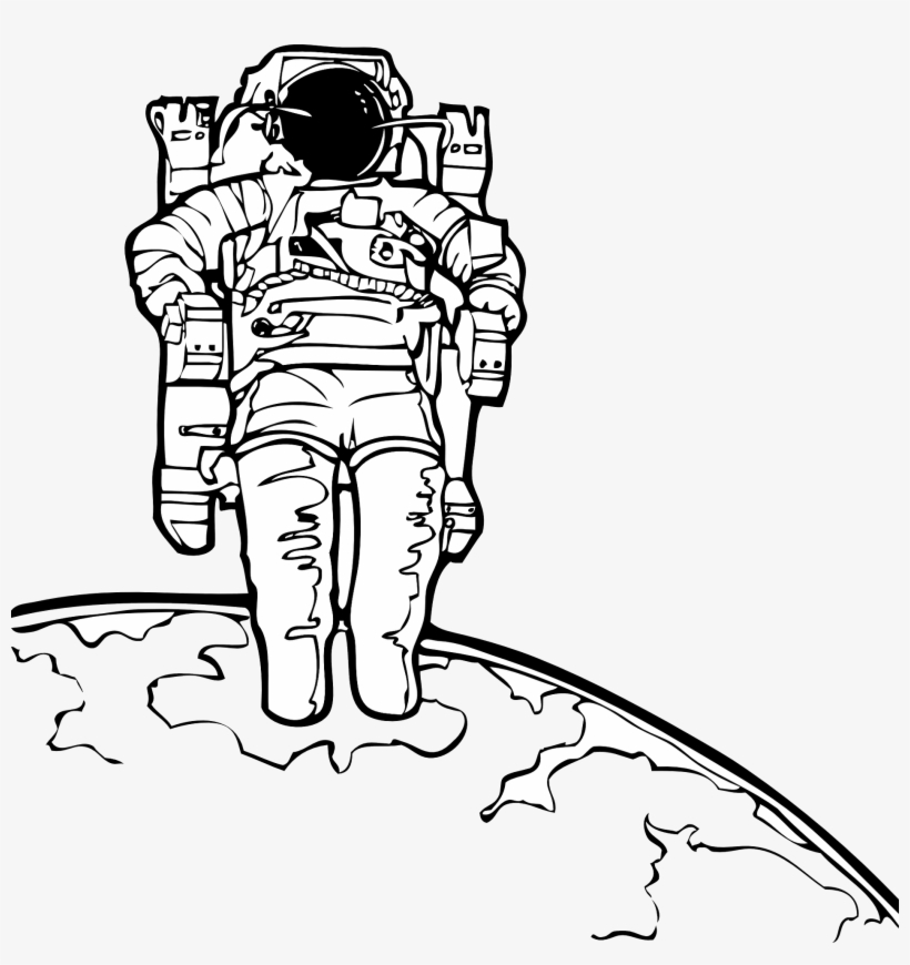 Space Walk - Astronaut Black And White, transparent png