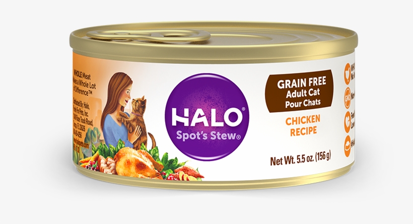 Halo Holistic Grain Free Chicken Recipe For Adult Cats - Halo Holistic Wet Cat Food For Indoor Cats, Grain Free, transparent png
