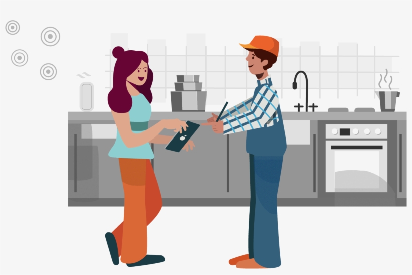 Hvac Engineer Talking To A Female Client - Hvac, transparent png