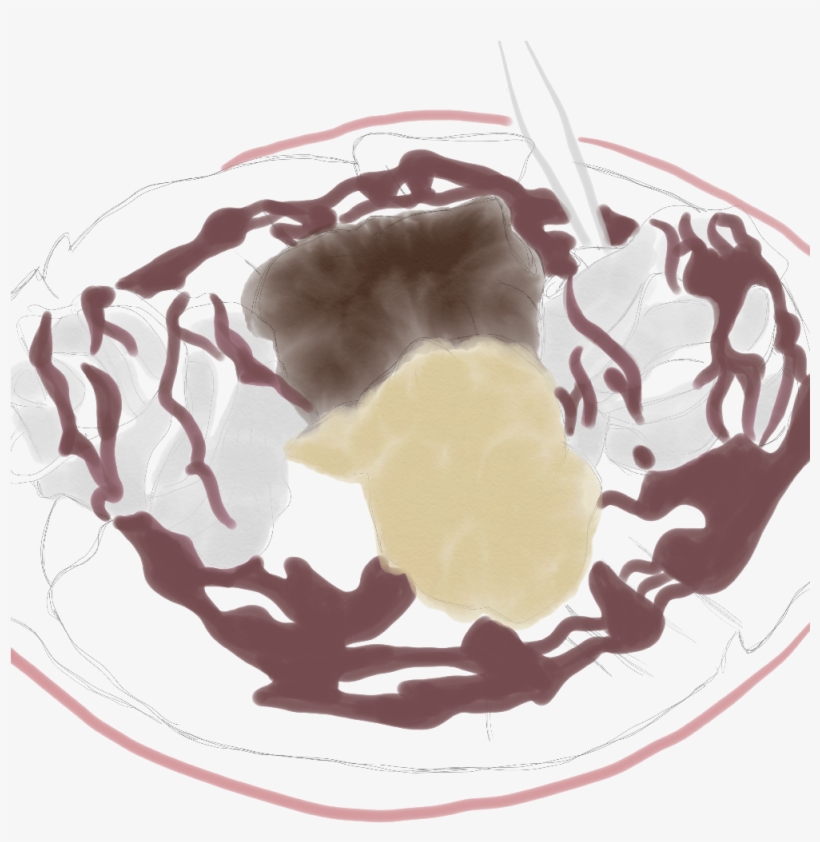 A Crepe With Two Ice Cream Scoops - Gelato, transparent png
