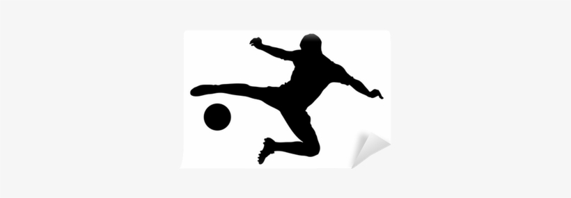 A Silhouette Of A Soccer Player Shooting A Ball Wall - Gildan Dance School T Shirts Custom Printed T Shirts, transparent png