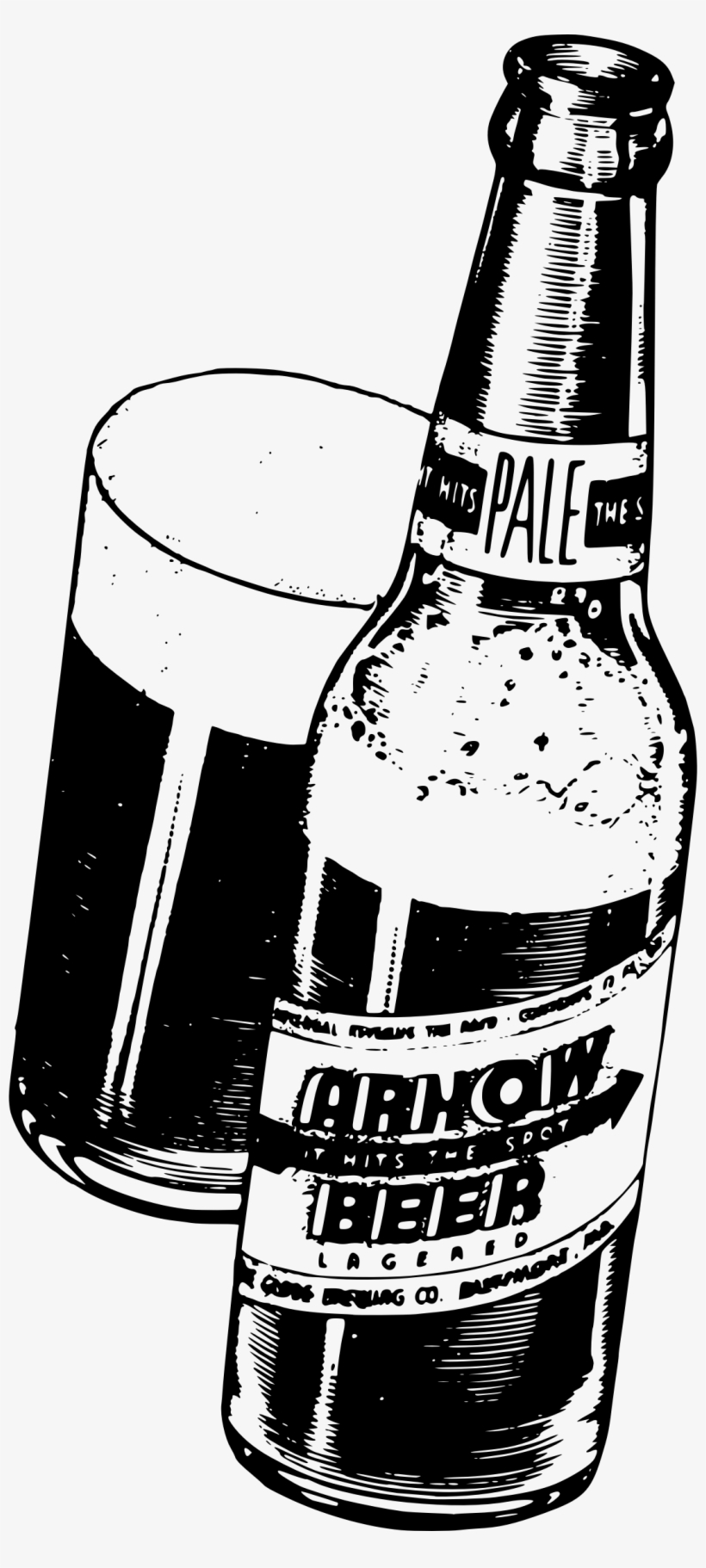 And Glass Big Image Png - Clip Art Free Beer Bottle, transparent png