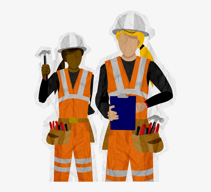 Share With Friends - Women In Construction Clipart, transparent png