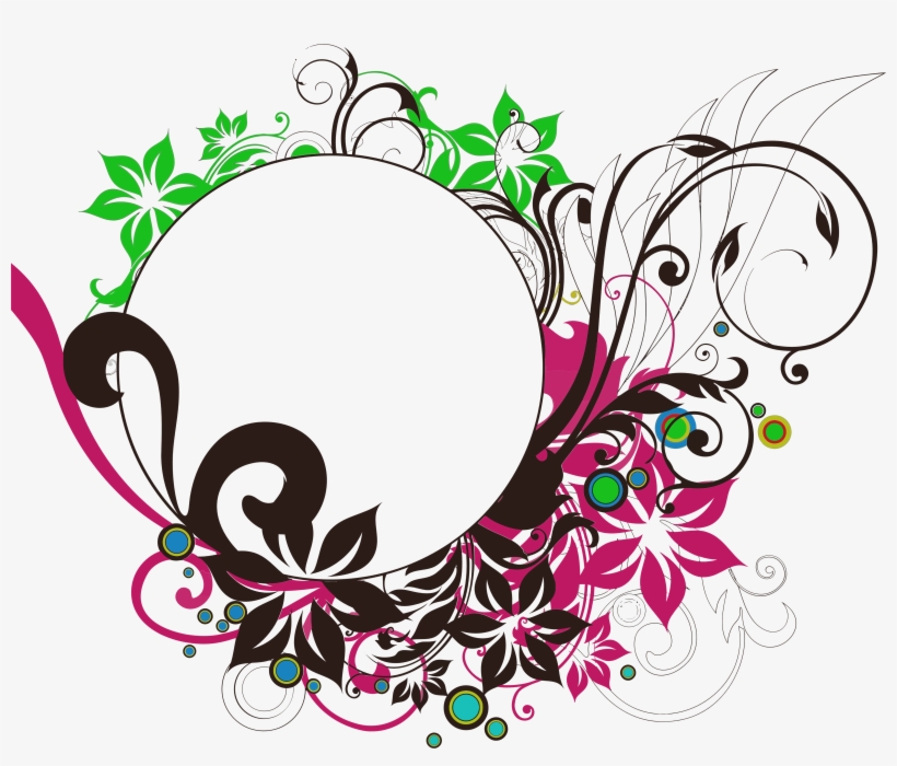 Floral Round Frame Png Photo - Circle Frame Design Png, transparent png