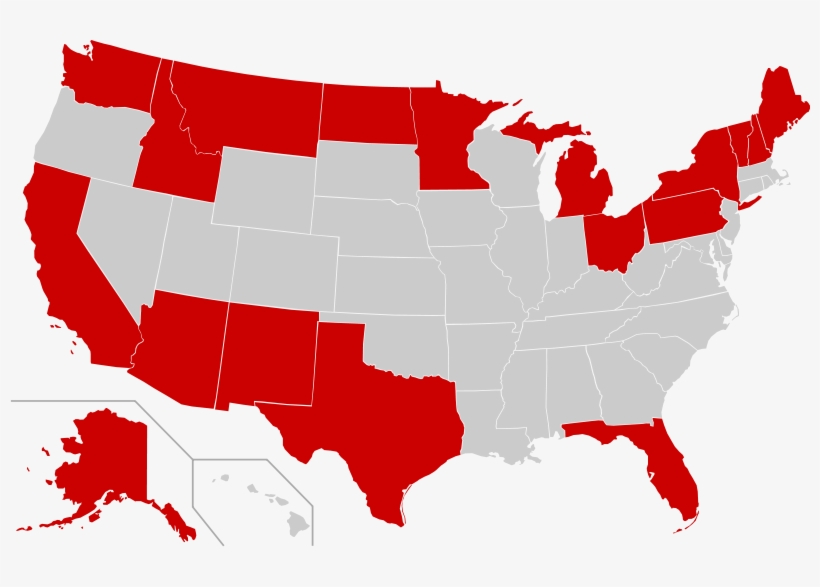 The Border States Of The United States - Us Red Blue Map 2018, transparent png