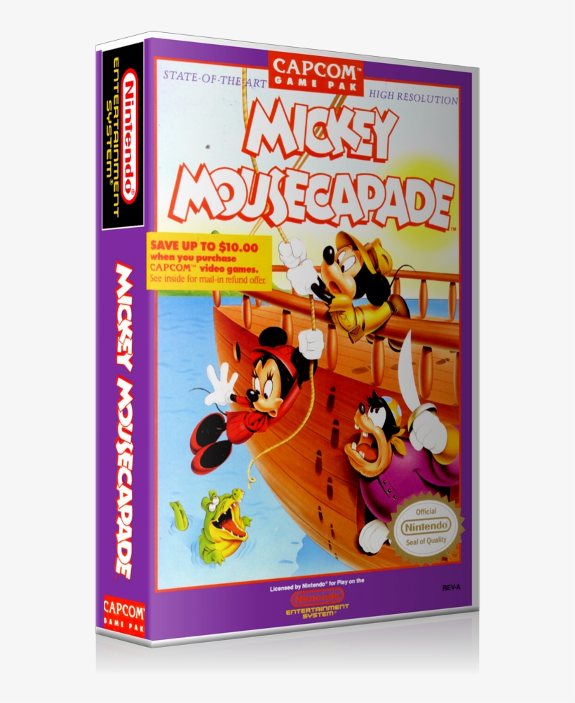 Nes Mickey Mousecapades Retail Game Cover To Fit A, transparent png