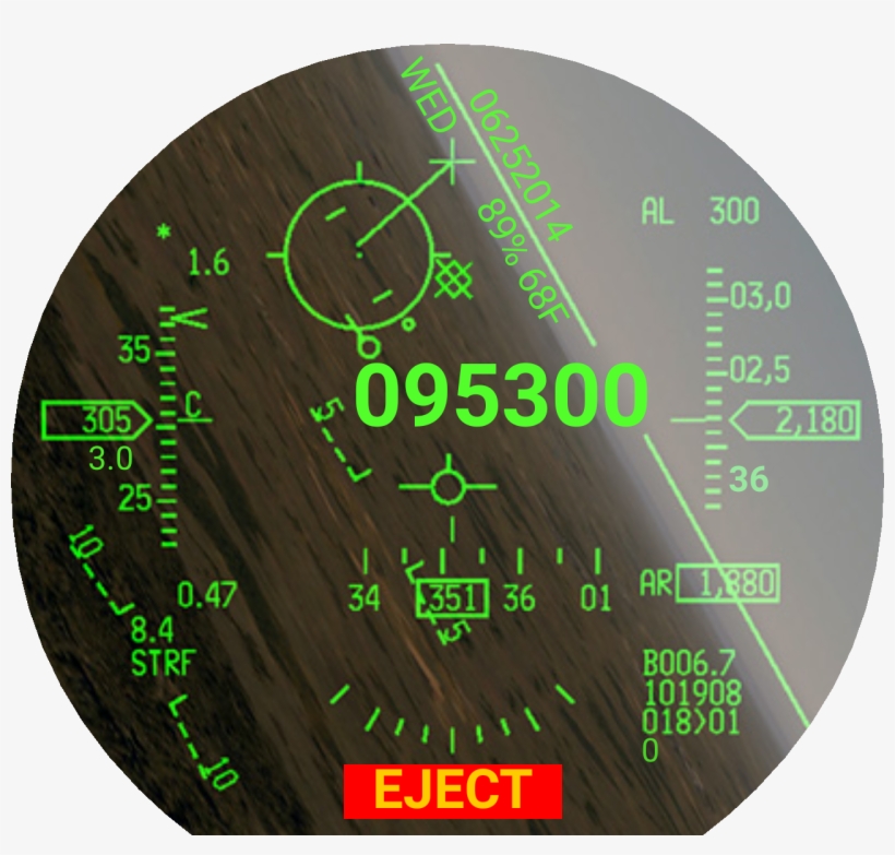 Heads-up Display 24h Watch Face Preview, transparent png